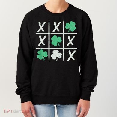 St Patrick's Day Tic Tac Toe Lucky Shamrock Women's Sweatshirt