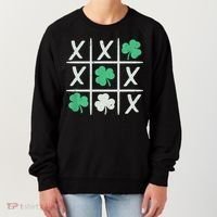 St Patrick's Day Tic Tac Toe Lucky Shamrock Women's Sweatshirt thumb 0