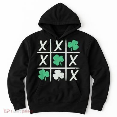 St Patrick's Day Tic Tac Toe Lucky Shamrock Hoodie