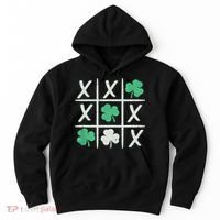 St Patrick's Day Tic Tac Toe Lucky Shamrock Hoodie thumb 0