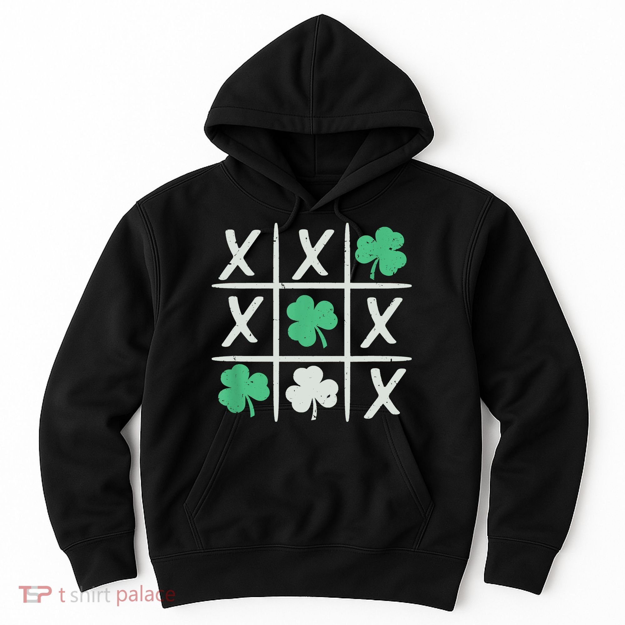 St Patrick's Day Tic Tac Toe Lucky Shamrock Hoodie
