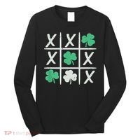 St Patrick's Day Tic Tac Toe Lucky Shamrock Long Sleeve Shirt thumb 0