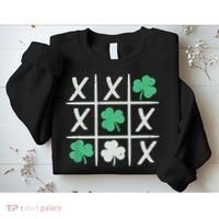 St Patrick's Day Tic Tac Toe Lucky Shamrock Sweatshirt thumb 2