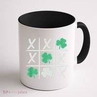 St Patrick's Day Tic Tac Toe Lucky Shamrock Coffee Mug thumb 1