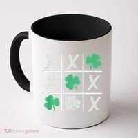 St Patrick's Day Tic Tac Toe Lucky Shamrock Coffee Mug thumb 0