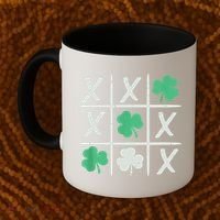 St Patrick's Day Tic Tac Toe Lucky Shamrock Coffee Mug thumb 2