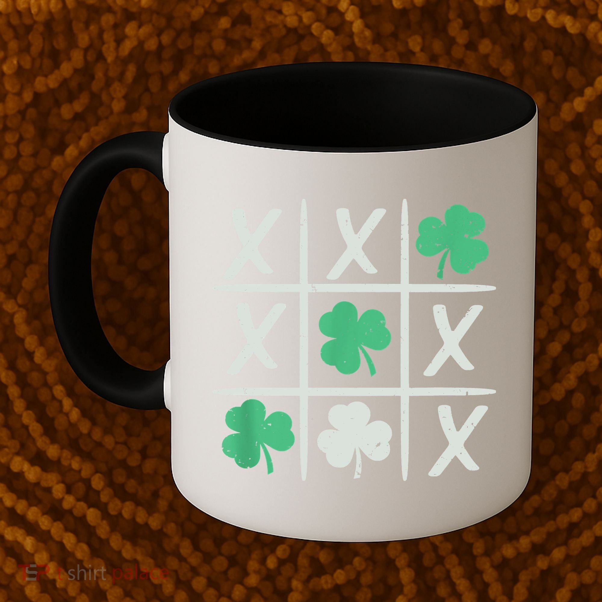 St Patrick's Day Tic Tac Toe Lucky Shamrock Coffee Mug