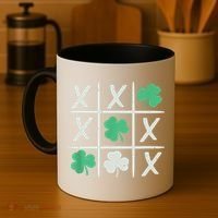 St Patrick's Day Tic Tac Toe Lucky Shamrock Coffee Mug thumb 4