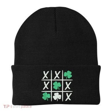 St Patrick's Day Tic Tac Toe Lucky Shamrock Beanie