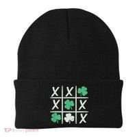 St Patrick's Day Tic Tac Toe Lucky Shamrock Beanie thumb 0