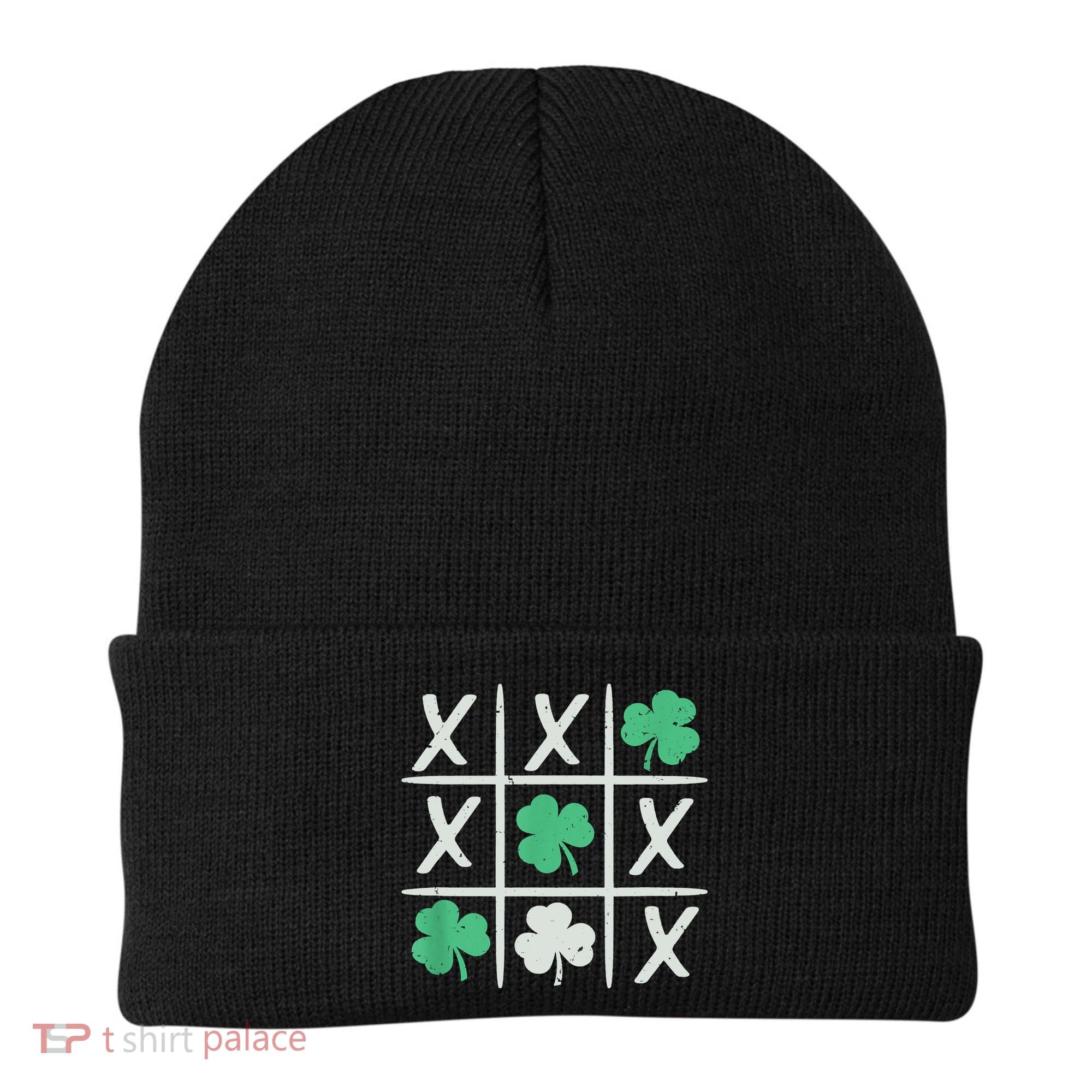 St Patrick's Day Tic Tac Toe Lucky Shamrock Beanie