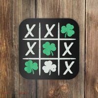 St Patrick's Day Tic Tac Toe Lucky Shamrock Coaster thumb 0