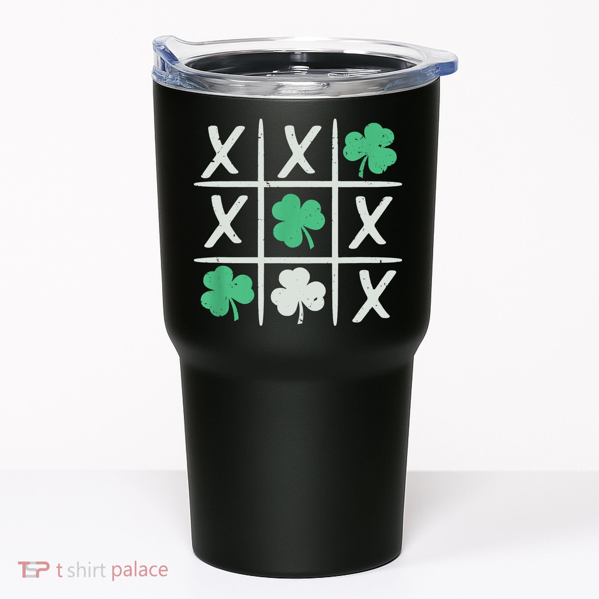 St Patrick's Day Tic Tac Toe Lucky Shamrock Tumbler