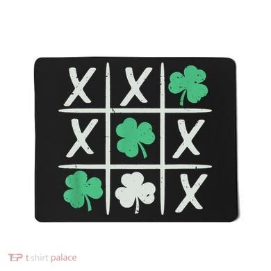 St Patrick's Day Tic Tac Toe Lucky Shamrock Mousepad