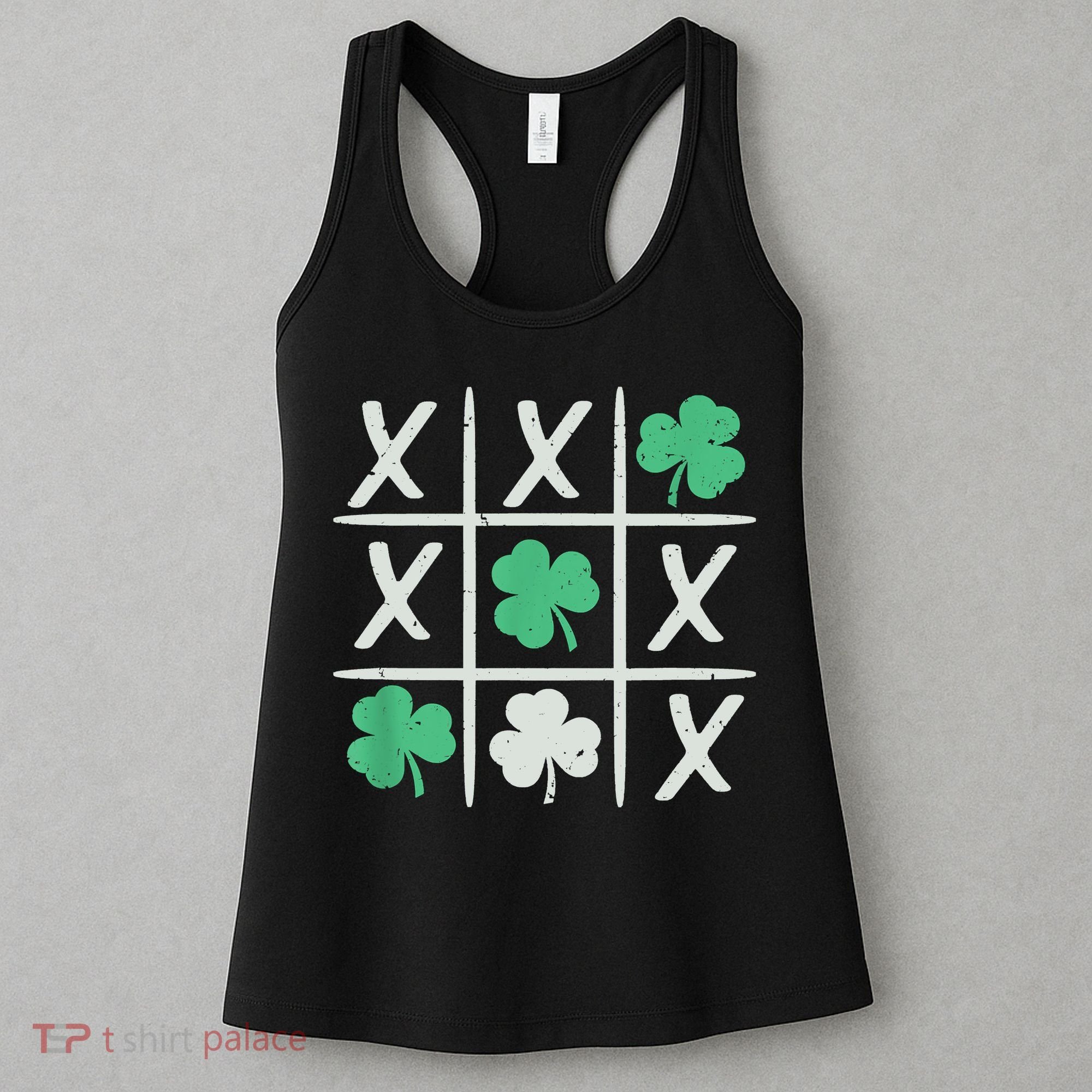 St Patrick's Day Tic Tac Toe Lucky Shamrock Women's Tank Top