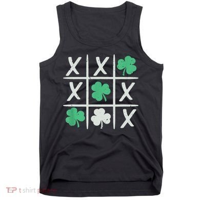 St Patrick's Day Tic Tac Toe Lucky Shamrock Tank Top