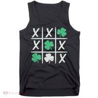 St Patrick's Day Tic Tac Toe Lucky Shamrock Tank Top thumb 0