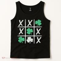 St Patrick's Day Tic Tac Toe Lucky Shamrock Tank Top thumb 2