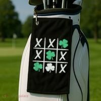 St Patrick's Day Tic Tac Toe Lucky Shamrock Golf Towel thumb 2