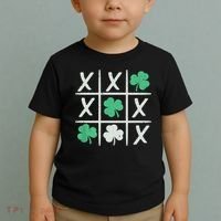 St Patrick's Day Tic Tac Toe Lucky Shamrock Toddler T-Shirt thumb 2