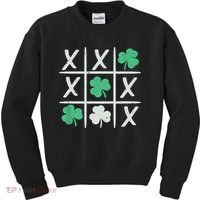 St Patrick's Day Tic Tac Toe Lucky Shamrock Kids Sweatshirt thumb 0