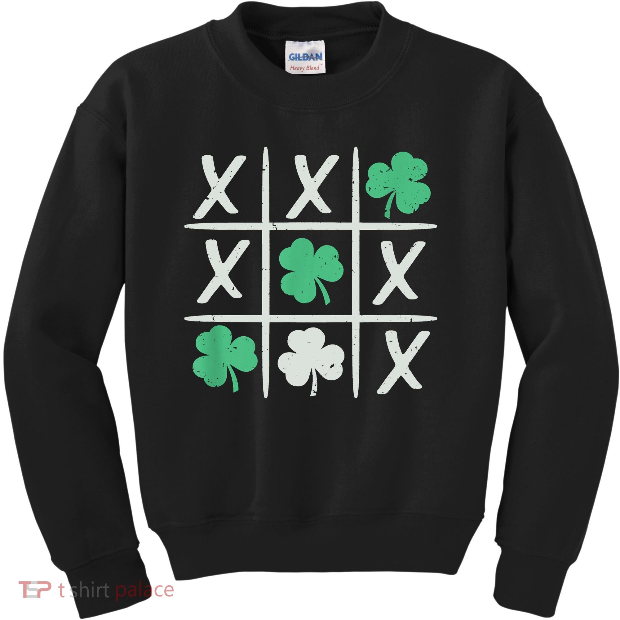 St Patrick's Day Tic Tac Toe Lucky Shamrock Kids Sweatshirt
