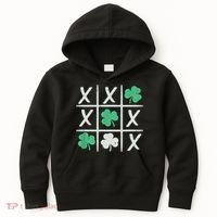 St Patrick's Day Tic Tac Toe Lucky Shamrock Kids Hoodie thumb 0