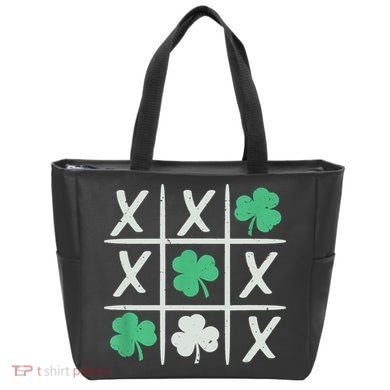 St Patrick's Day Tic Tac Toe Lucky Shamrock Tote Bag