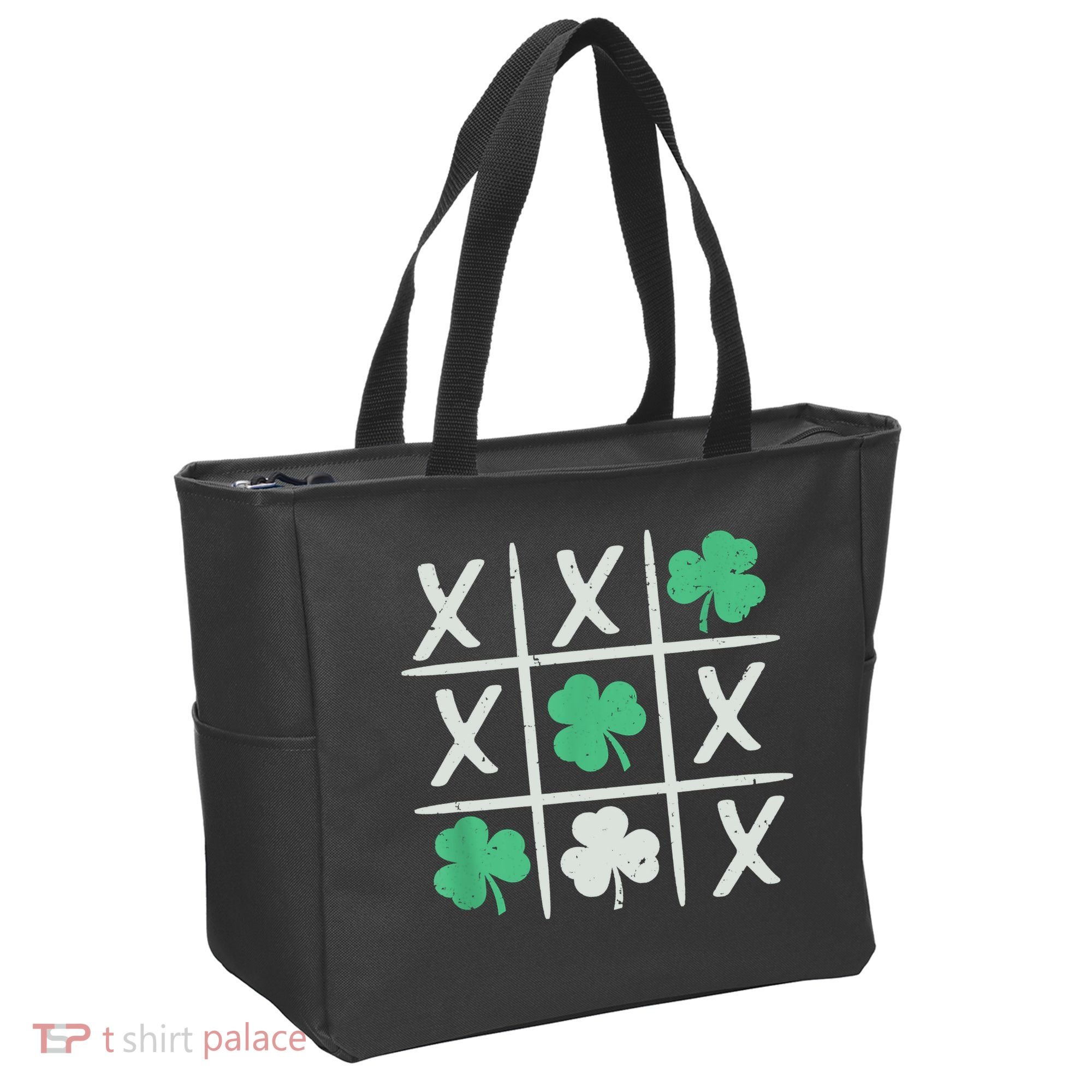 St Patrick's Day Tic Tac Toe Lucky Shamrock Tote Bag