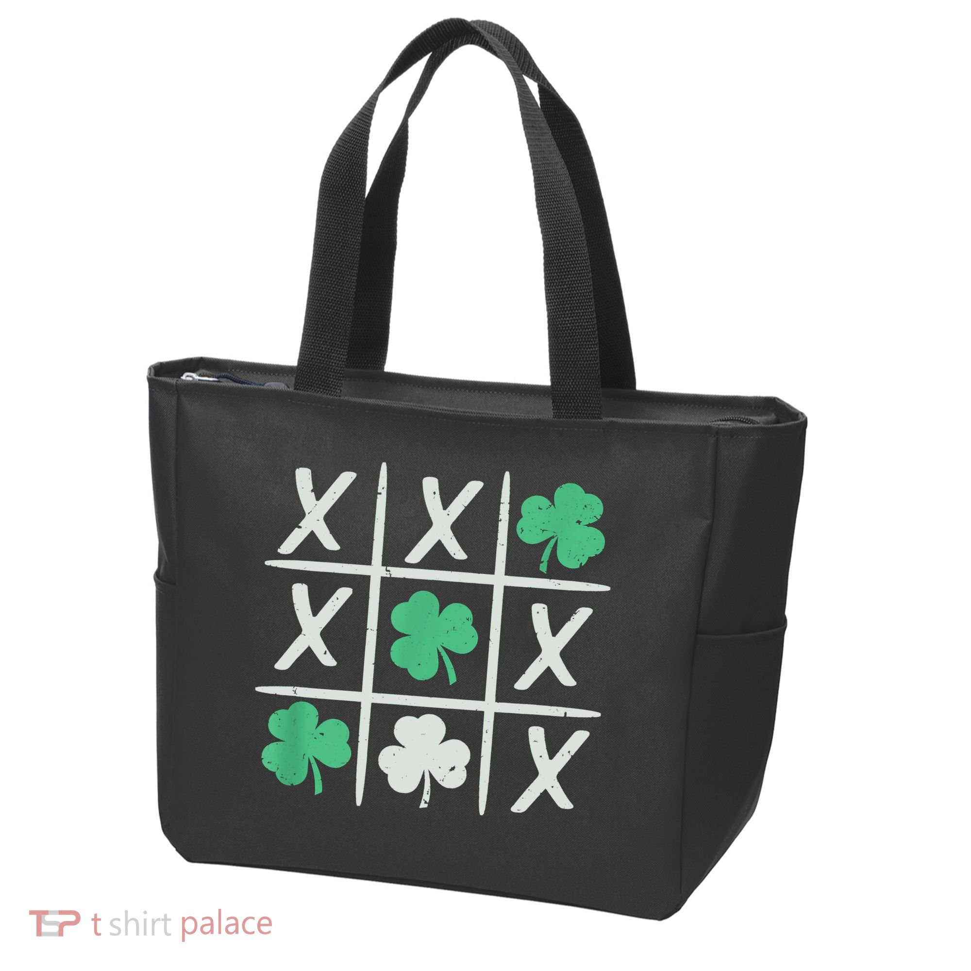 St Patrick's Day Tic Tac Toe Lucky Shamrock Tote Bag