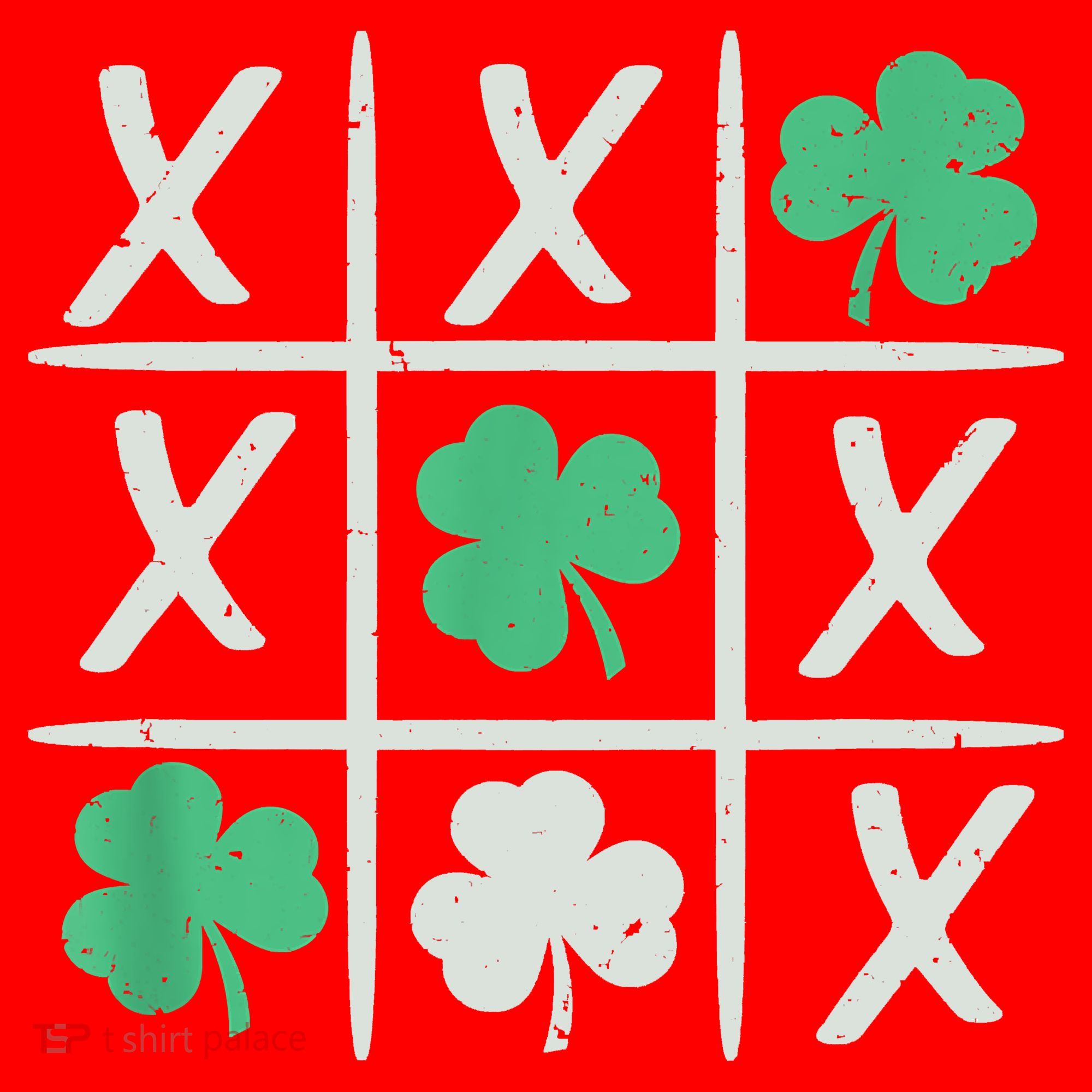 St Patrick's Day Tic Tac Toe Lucky Shamrock Santa Hat