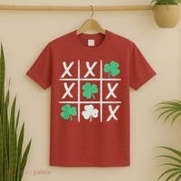 St Patrick's Day Tic Tac Toe Lucky Shamrock T-Shirt thumb 2
