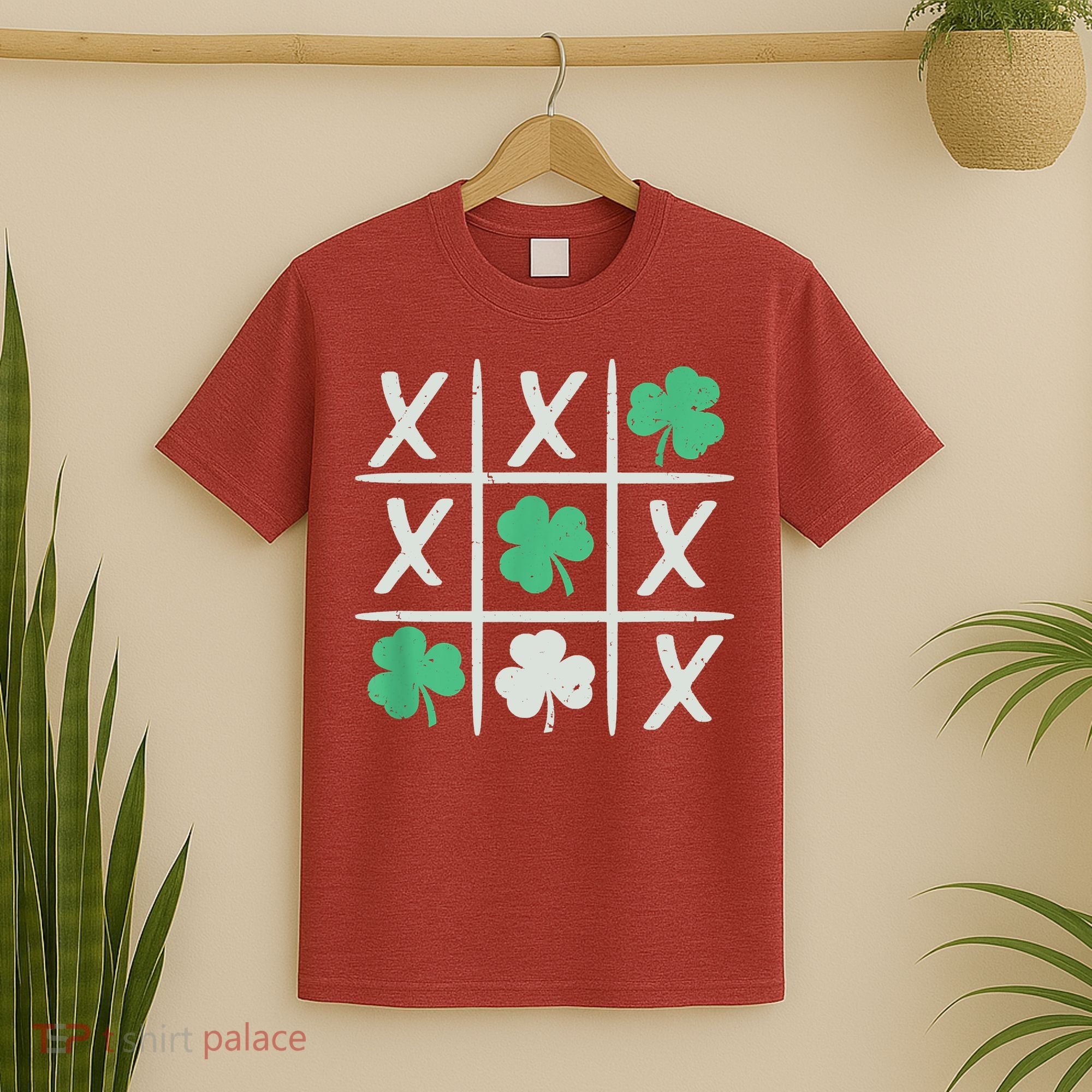 St Patrick's Day Tic Tac Toe Lucky Shamrock T-Shirt