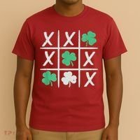 St Patrick's Day Tic Tac Toe Lucky Shamrock T-Shirt thumb 3