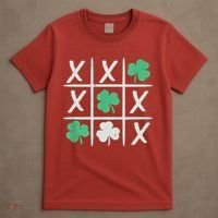 St Patrick's Day Tic Tac Toe Lucky Shamrock T-Shirt thumb 4