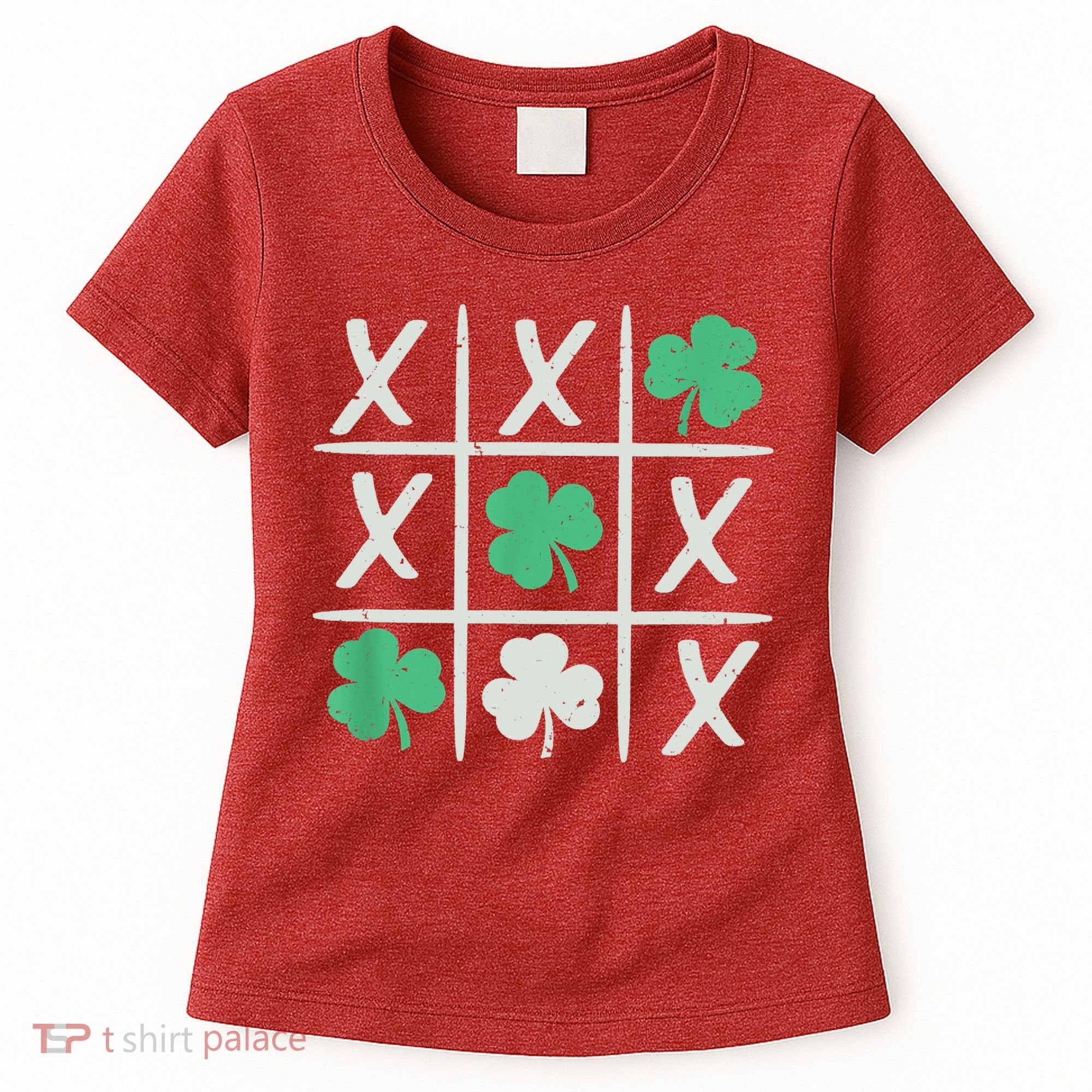 St Patrick's Day Tic Tac Toe Lucky Shamrock Women's T-Shirt