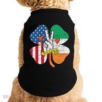 St PatrickS Day Irish American Flag Peace Love Shamrock Doggie Tank thumb 0