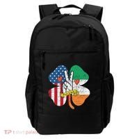St PatrickS Day Irish American Flag Peace Love Shamrock Backpack thumb 0