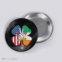 St PatrickS Day Irish American Flag Peace Love Shamrock Button thumb 0