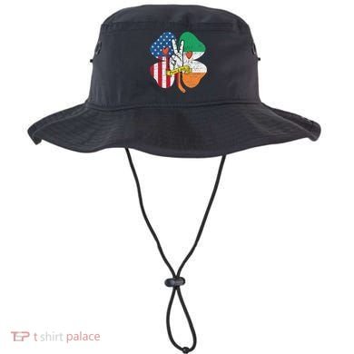 St PatrickS Day Irish American Flag Peace Love Shamrock Bucket Hat