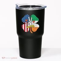 St PatrickS Day Irish American Flag Peace Love Shamrock Tumbler thumb 0
