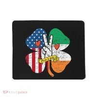 St PatrickS Day Irish American Flag Peace Love Shamrock Mousepad thumb 0