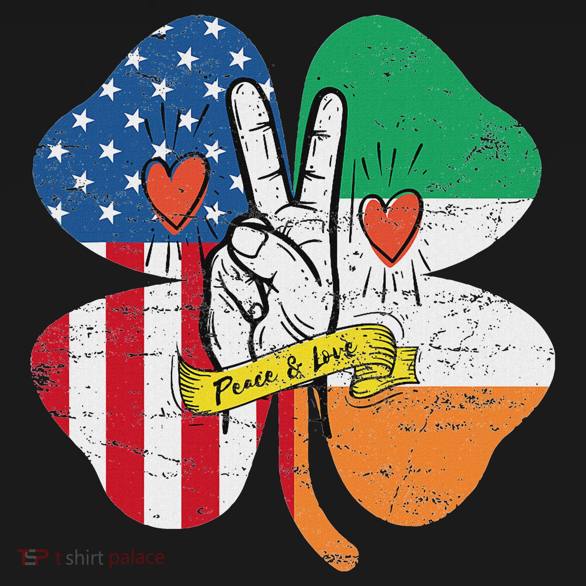 St PatrickS Day Irish American Flag Peace Love Shamrock Mousepad