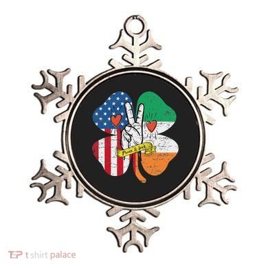St PatrickS Day Irish American Flag Peace Love Shamrock Ornament