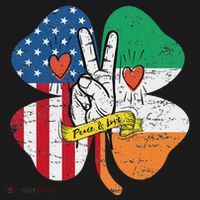 St PatrickS Day Irish American Flag Peace Love Shamrock Baby Bodysuit thumb 2