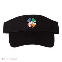 St PatrickS Day Irish American Flag Peace Love Shamrock Visor thumb 0
