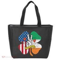 St PatrickS Day Irish American Flag Peace Love Shamrock Tote Bag thumb 0
