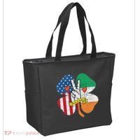St PatrickS Day Irish American Flag Peace Love Shamrock Tote Bag thumb 2