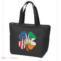 St PatrickS Day Irish American Flag Peace Love Shamrock Tote Bag thumb 3