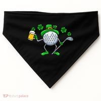 St Patricks Day Golf Golfing Irish Golfer Beer Humor USA-Made Doggie Bandana thumb 0
